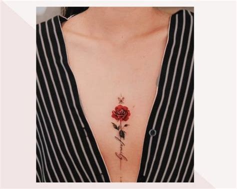 middle boob tattoo|50+ Charming Breast Tattoo Designs For Women